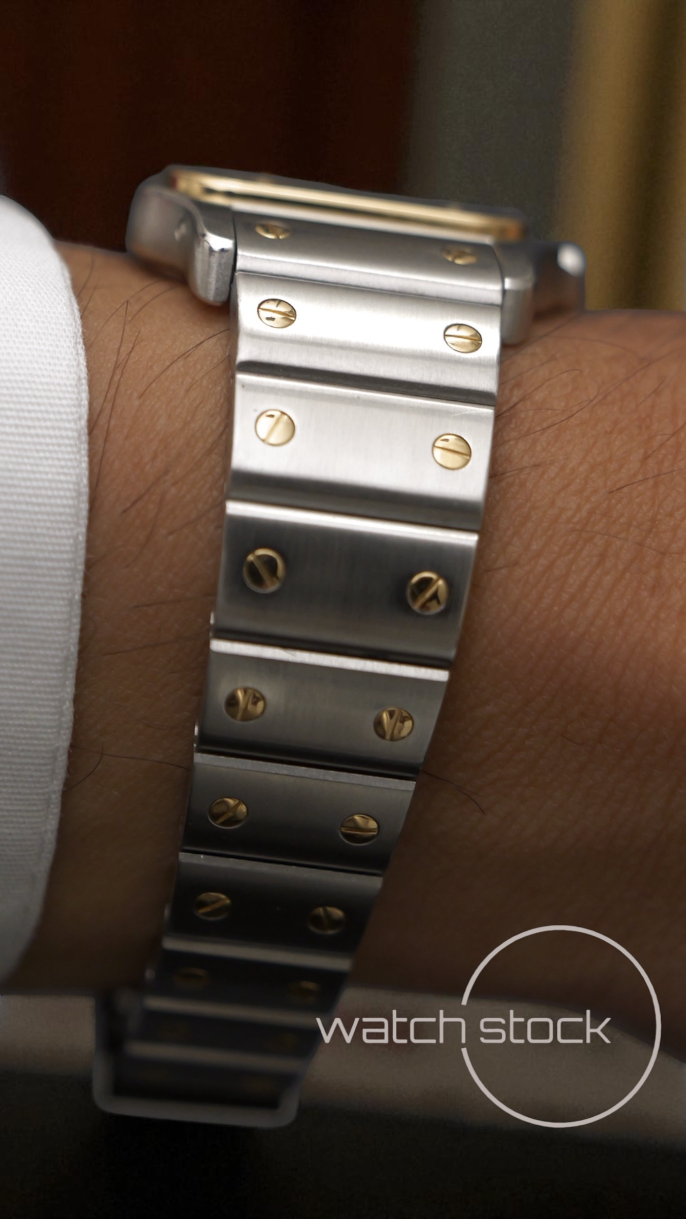 cartier-santos-lady two-tone watch-stock