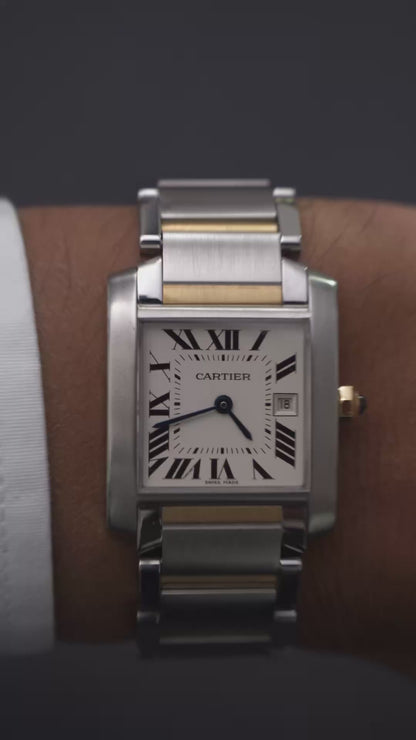 Cartier tank francaise acc. Or. ref.2465 29x30mm quarz