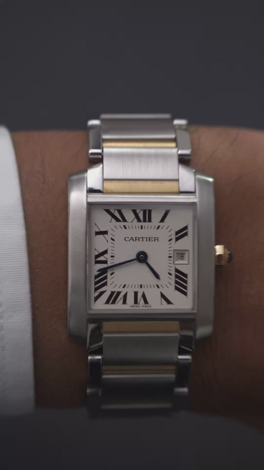Cartier tank francaise acc. Or. ref.2465 29x30mm quarz