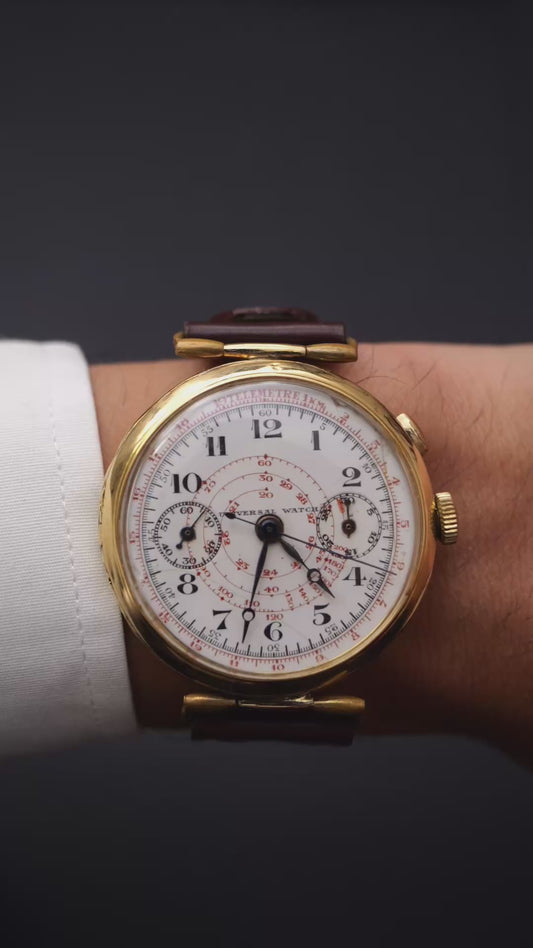 Universal watch monopusher 1930 (40mm) white ceramic dial