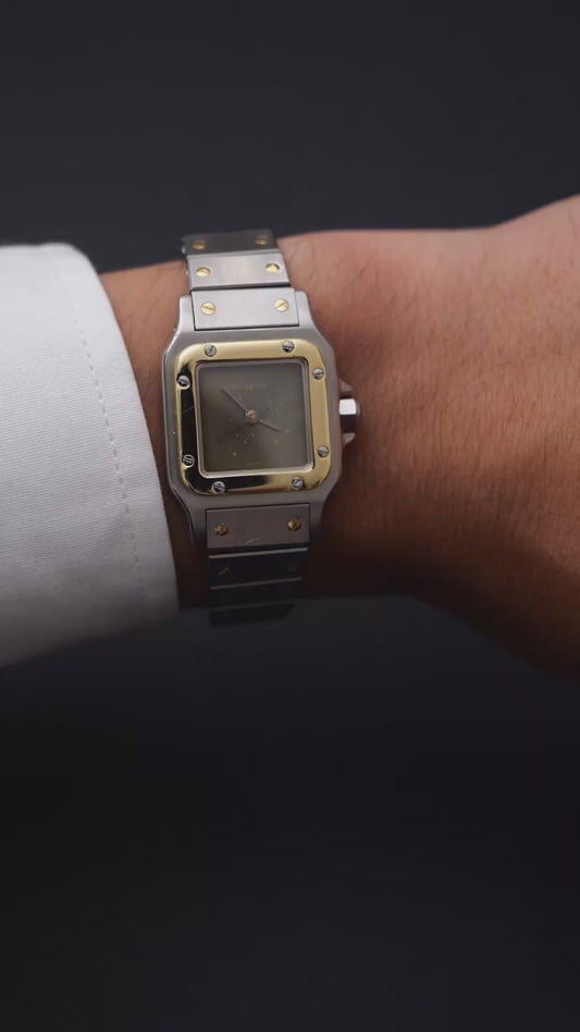 Cartier santos carré pm ghost lady 24x35mm santos de cartier automatic grey dial full set misura 2